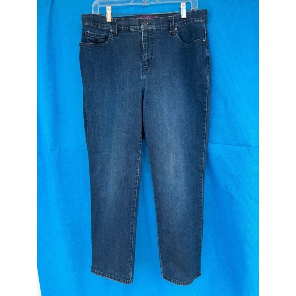 Gloria Vanderbilt Amanda High Rise Straight Leg Jeans Dark Indigo Denim 12